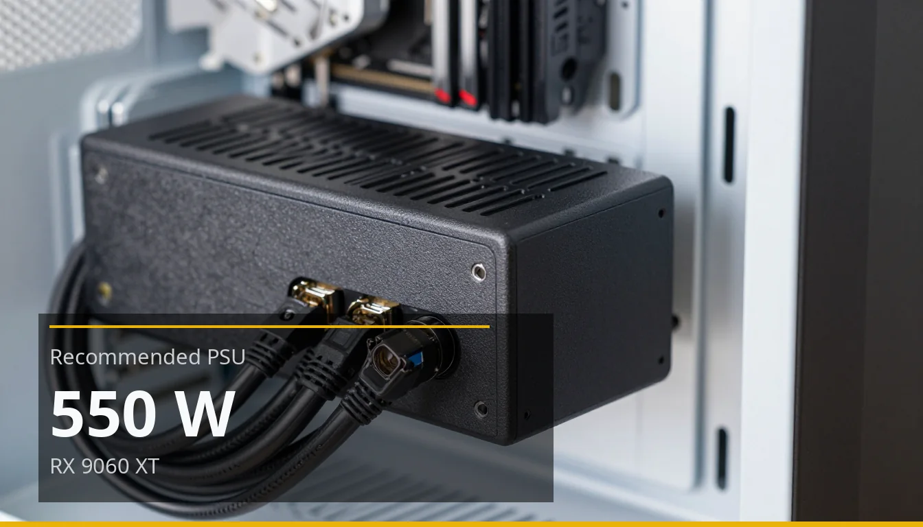 Recommended PSU — 550 W — RX 9060 XT